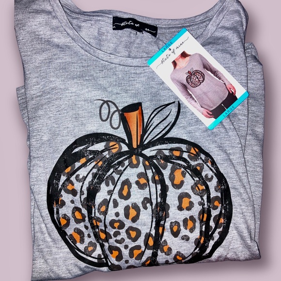 NWT! Long sleeve Pumpkin Graphic Tee - Picture 2 of 3